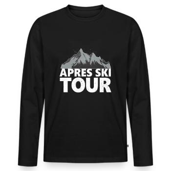 Après-ski - T-shirt manches longues Premium bio Homme - noir - Devant - Nico (187cm)