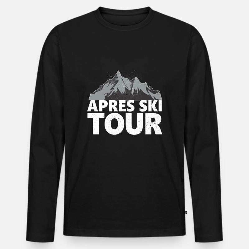 Apres-Ski Tour - Männer Premium Bio Langarmshirt - Schwarz