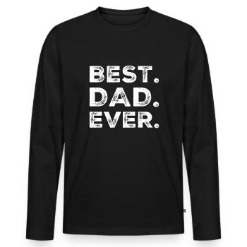 Bester Papa - Männer Premium Bio Langarmshirt - Schwarz - Vorne - Nico (187cm)