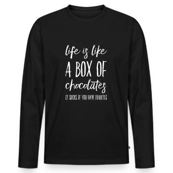 Diabetes Black humor - Men's Premium Organic Long Sleeve Shirt - black - Front - Nico (187cm)