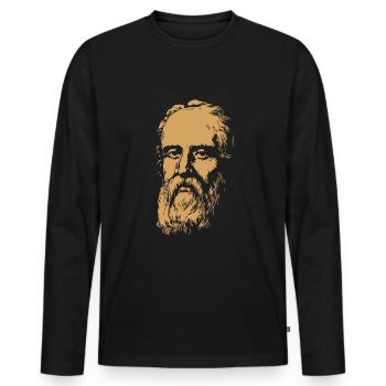Galileo Galilei - T-shirt manches longues Premium bio Homme - noir - Devant - Nico (187cm)
