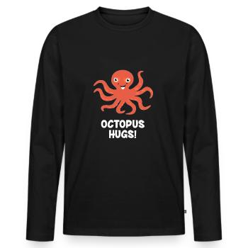 Squid hug - Men's Premium Organic Long Sleeve Shirt - black - Front - Nico (187cm)