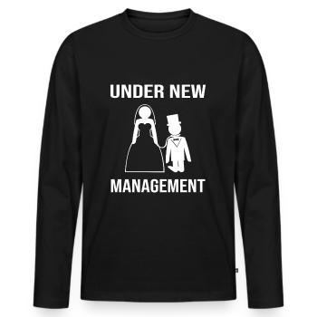 Junggesellenabschied Neues Management - Männer Premium Bio Langarmshirt - Schwarz - Vorne - Nico (187cm)