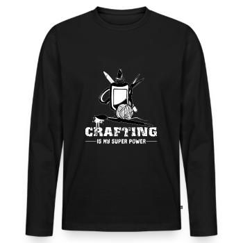 Basteln - Männer Premium Bio Langarmshirt - Schwarz - Vorne - Nico (187cm)