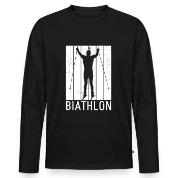Biathlon - Männer Premium Bio Langarmshirt - Schwarz - Vorne - Nico (187cm)