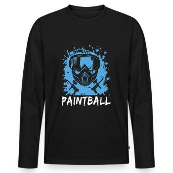 Paintball - T-shirt manches longues Premium bio Homme - noir - Devant - Nico (187cm)