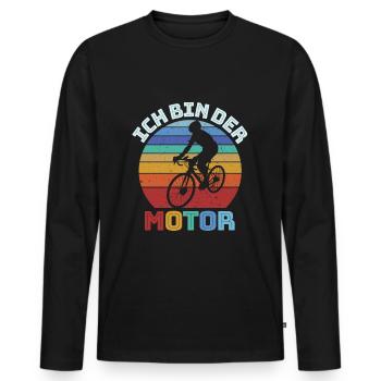 I am the motor cyclist - Men's Premium Organic Long Sleeve Shirt - black - Front - Nico (187cm)