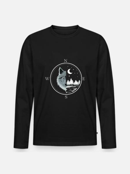 Scouts Wild Nature - Men's Premium Organic Long Sleeve Shirt - black