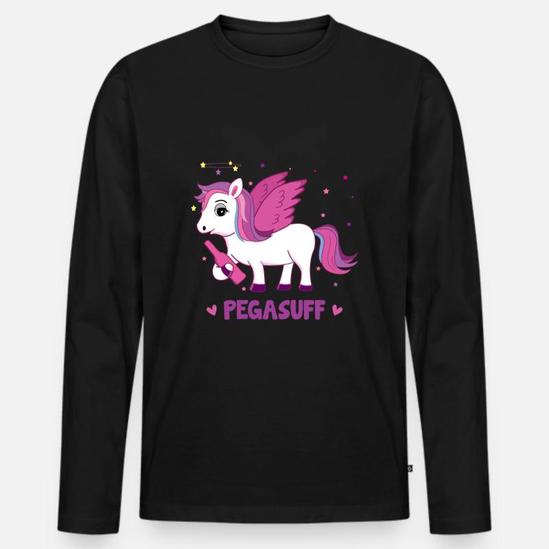 Pegasuff - Männer Premium Bio Langarmshirt - Schwarz