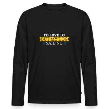propriétaires de chiens - T-shirt manches longues Premium bio Homme - noir - Devant - Nico (187cm)
