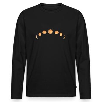 phases de lune - T-shirt manches longues Premium bio Homme - noir - Devant - Nico (187cm)