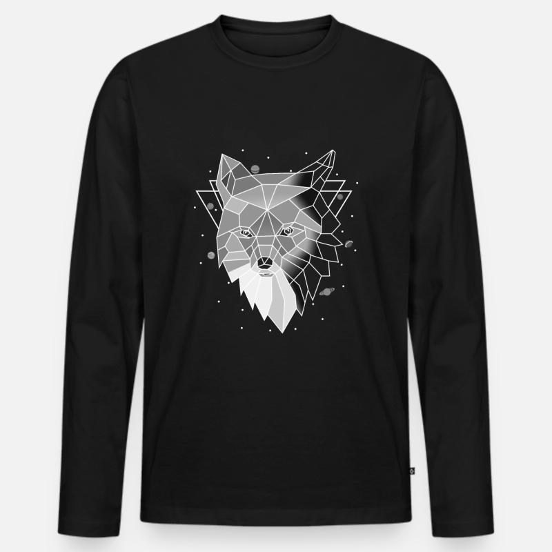 Polygon Wolf - Men's Premium Organic Long Sleeve Shirt - black