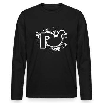 Duck pension - Men's Premium Organic Long Sleeve Shirt - black - Front - Nico (187cm)