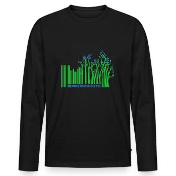 Reduce And Recycle - Men's Premium Organic Long Sleeve Shirt - black - Front - Nico (187cm)