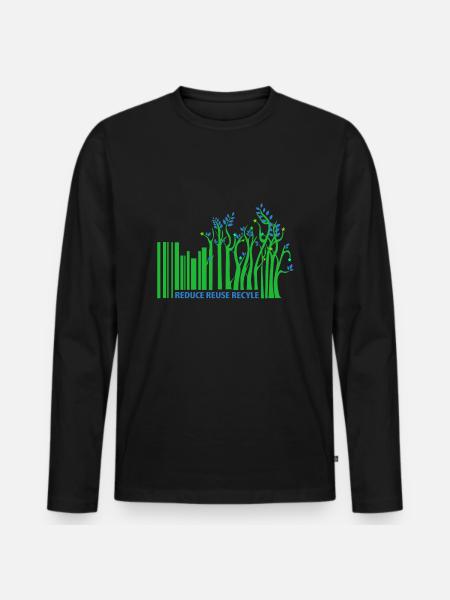 Reduce And Recycle - Men's Premium Organic Long Sleeve Shirt - black