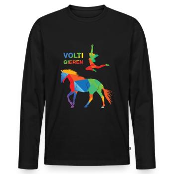 Voltigieren - Männer Premium Bio Langarmshirt - Schwarz - Vorne - Nico (187cm)