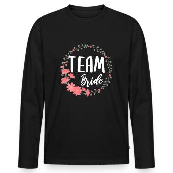 Team Bride Braut Junggesellenabschied Gruppenshirt - Männer Premium Bio Langarmshirt - Schwarz - Vorne - Nico (187cm)