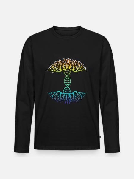 DNA family tree - Men's Premium Organic Long Sleeve Shirt - black