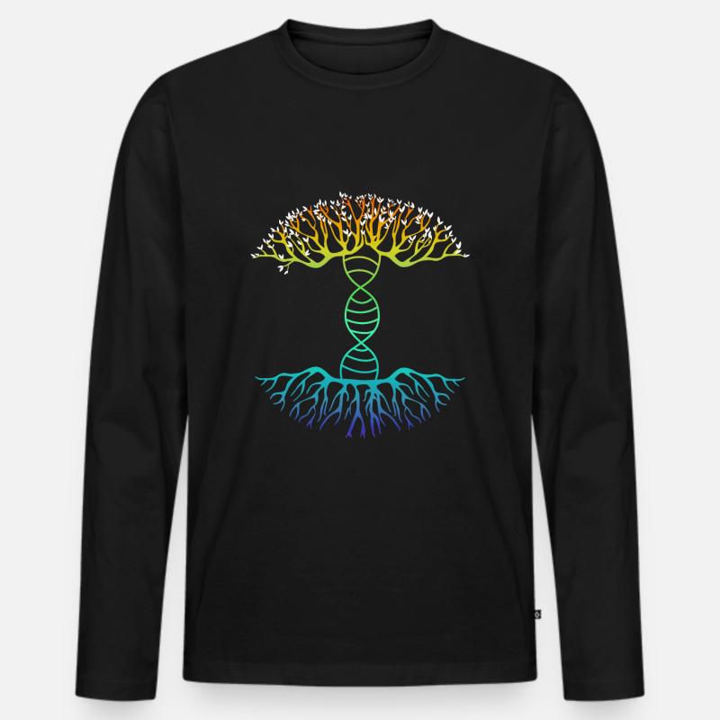 DNA family tree - Men's Premium Organic Long Sleeve Shirt - black