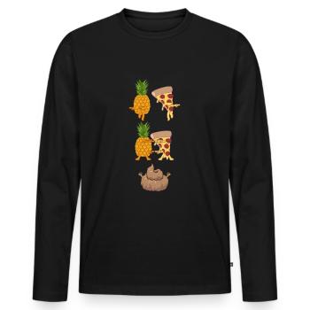Fusion Ananas Und Pizza - Männer Premium Bio Langarmshirt - Schwarz - Vorne - Nico (187cm)