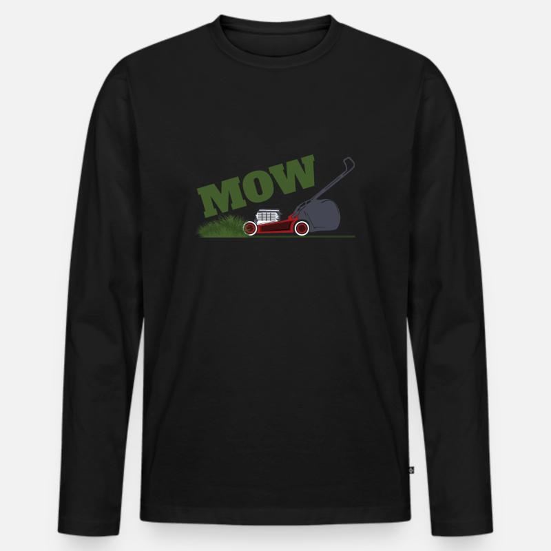 Rasen Mähen - Männer Premium Bio Langarmshirt - Schwarz