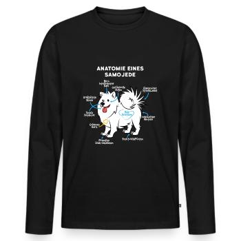 Anatomie Eines Samojede - Männer Premium Bio Langarmshirt - Schwarz - Vorne - Nico (187cm)