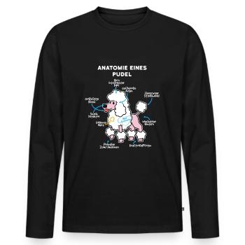 Anatomie Eines Pudel - Männer Premium Bio Langarmshirt - Schwarz - Vorne - Nico (187cm)