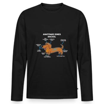 Anatomie Eines Dackel - Männer Premium Bio Langarmshirt - Schwarz - Vorne - Nico (187cm)