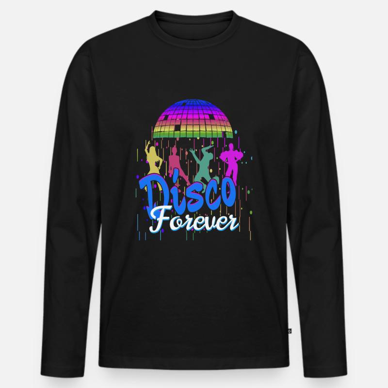 Disco Forever - Männer Premium Bio Langarmshirt - Schwarz