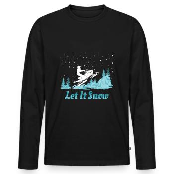 Motoneige Let It Snow - T-shirt manches longues Premium bio Homme - noir - Devant - Nico (187cm)