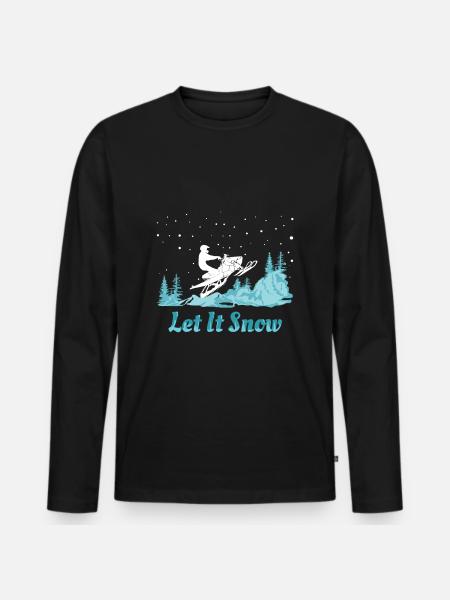 Snowmobile Let It Snow - Men's Premium Organic Long Sleeve Shirt - black