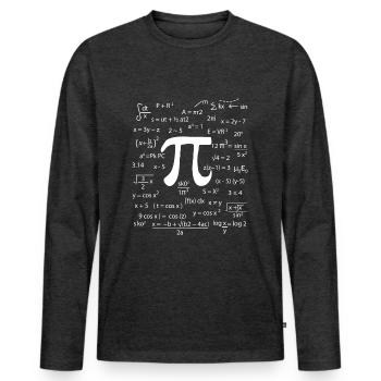 Numéro du cercle Pi - T-shirt manches longues Premium bio Homme - anthracite chiné - Devant - Nico (187cm)