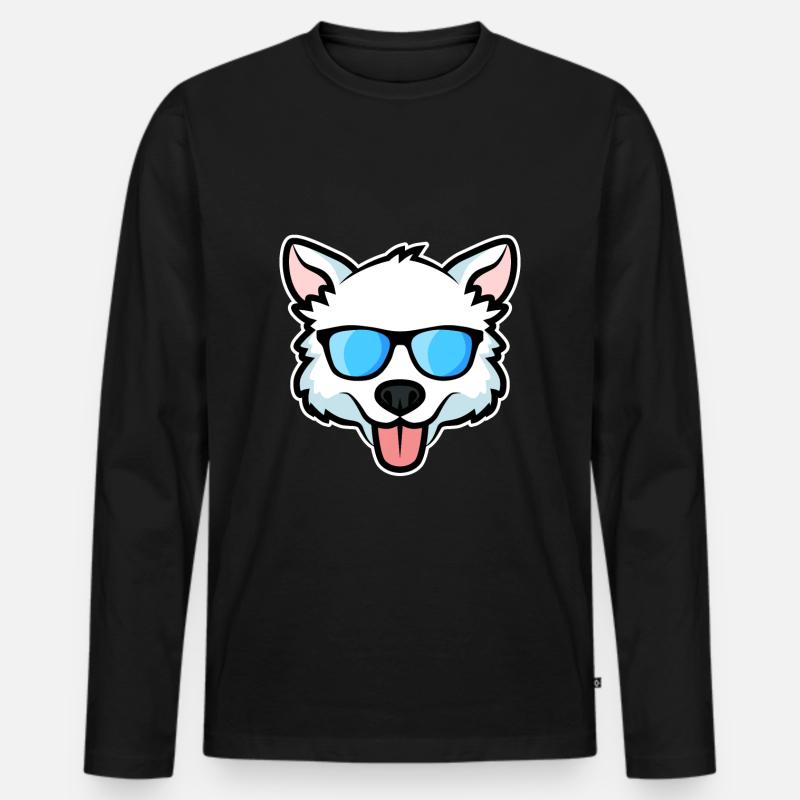 Samojede - Männer Premium Bio Langarmshirt - Schwarz