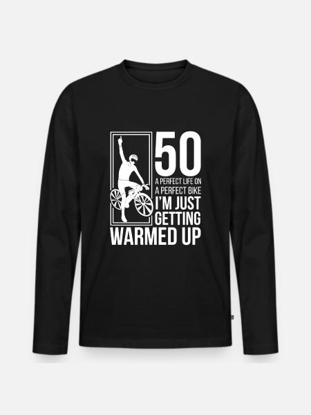 Radfahrer 50er - Männer Premium Bio Langarmshirt - Schwarz