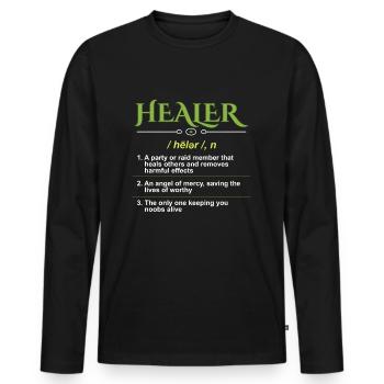 Healer Definition Gamer - Men's Premium Organic Long Sleeve Shirt - black - Front - Nico (187cm)