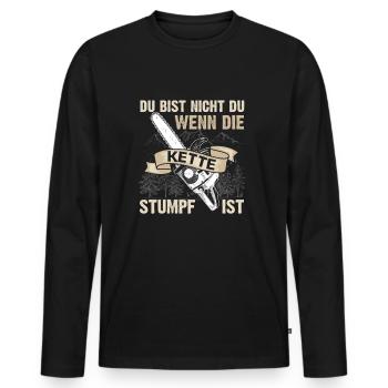 Holzfäller Forstwirt Förster Kettensäge Motorsäge - Männer Premium Bio Langarmshirt - Schwarz - Vorne - Nico (187cm)