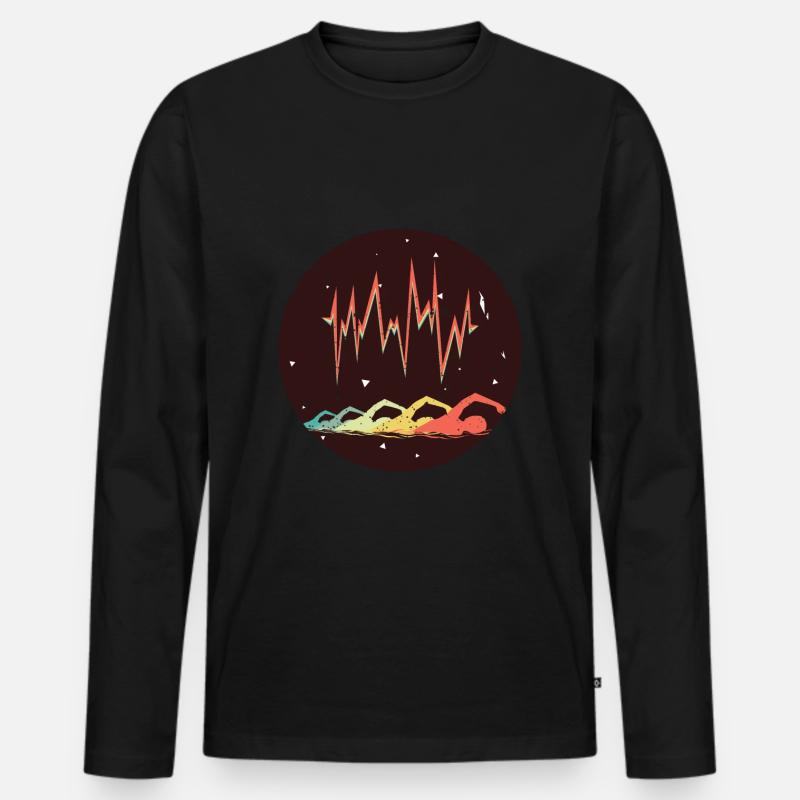 Schwimmer Schwimmen - Männer Premium Bio Langarmshirt - Schwarz