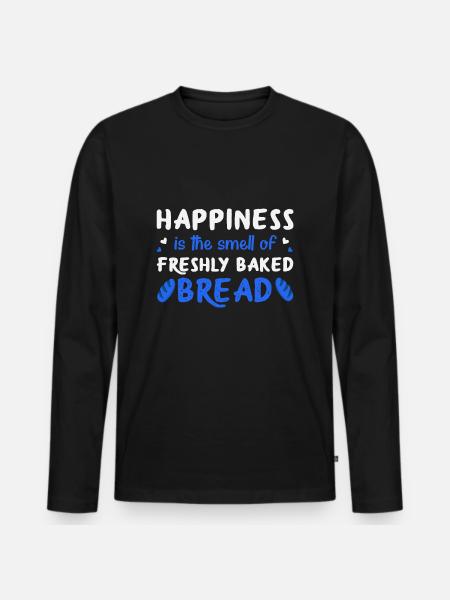 Frisches Brot Duft - Männer Premium Bio Langarmshirt - Schwarz