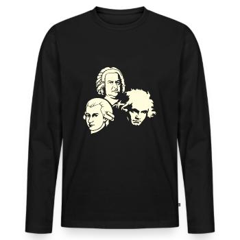 Beethoven Bach Mozart - Männer Premium Bio Langarmshirt - Schwarz - Vorne - Nico (187cm)