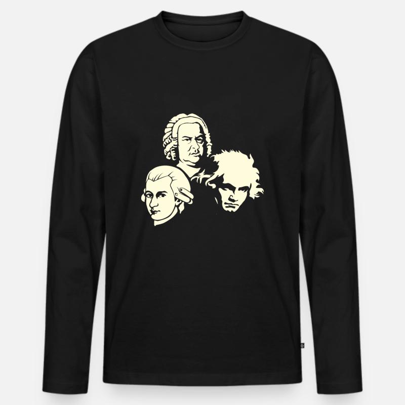 Beethoven Bach Mozart - Männer Premium Bio Langarmshirt - Schwarz