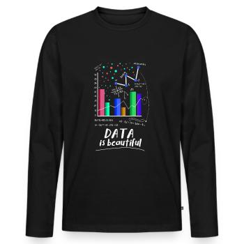 Daten Sind Wunderschön - Männer Premium Bio Langarmshirt - Schwarz - Vorne - Nico (187cm)
