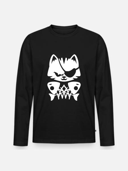 Pirate kitten - Men's Premium Organic Long Sleeve Shirt - black