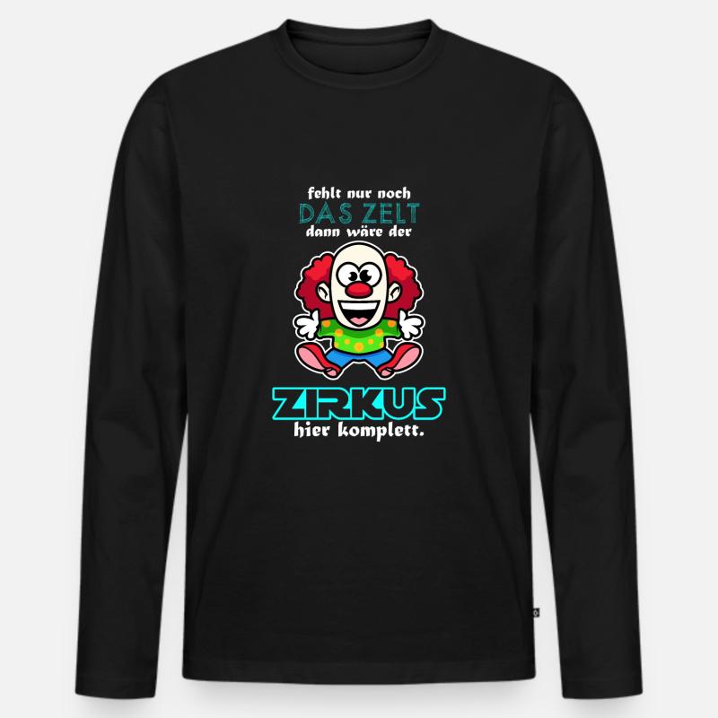 Kompletter Zirkus - Männer Premium Bio Langarmshirt - Schwarz