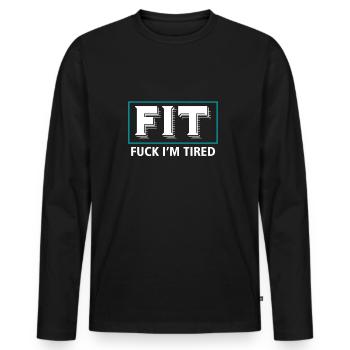 Tired - Men's Premium Organic Long Sleeve Shirt - black - Front - Nico (187cm)