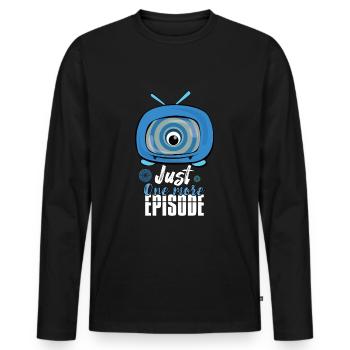 Series junkie - Men's Premium Organic Long Sleeve Shirt - black - Front - Nico (187cm)