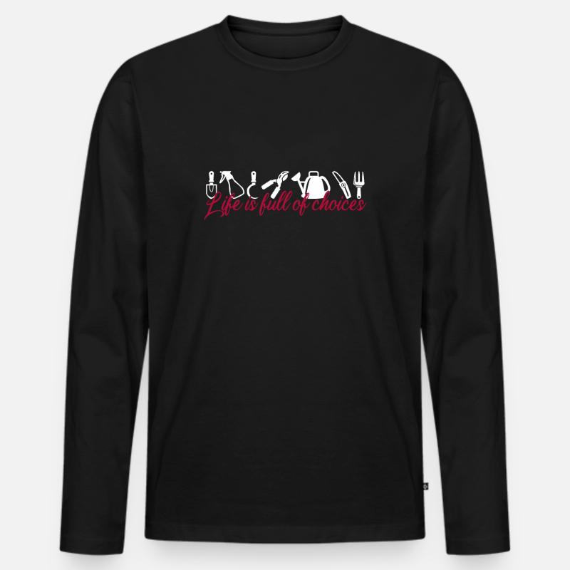 Garten - Männer Premium Bio Langarmshirt - Schwarz
