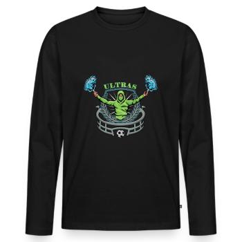 Football Fans d’Ultra - T-shirt manches longues Premium bio Homme - noir - Devant - Nico (187cm)