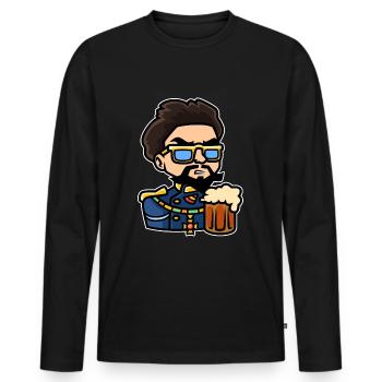 König Ludwig Maß Bier - Männer Premium Bio Langarmshirt - Schwarz - Vorne - Nico (187cm)