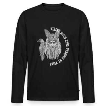 Wikinger-Blutvogel - Männer Premium Bio Langarmshirt - Schwarz - Vorne - Nico (187cm)