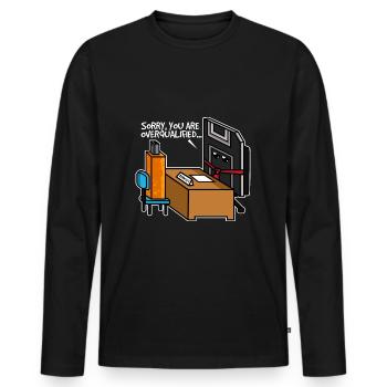 USB Stick Vorstellungsgespräch - Männer Premium Bio Langarmshirt - Schwarz - Vorne - Nico (187cm)